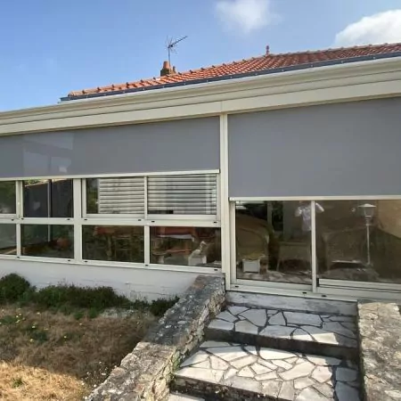 store screen sur véranda existante beige 1015 Fontenay le comte
