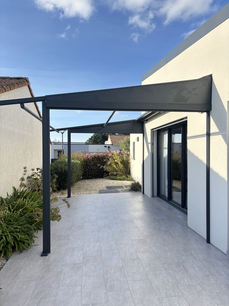 pergola toile structure en alu gris anthracite